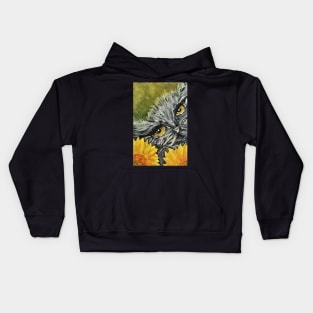 Cat in the Flowers Kids Hoodie